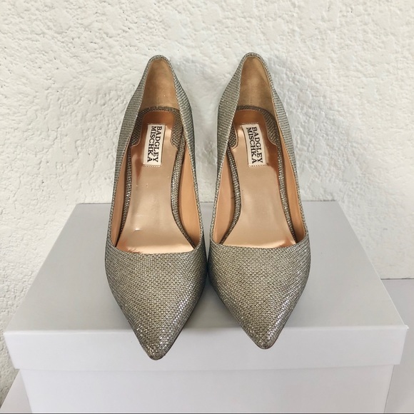 BADGLEY MISCHKA SPARKLY POINTED TOE STILLETOS - Picture 2 of 7